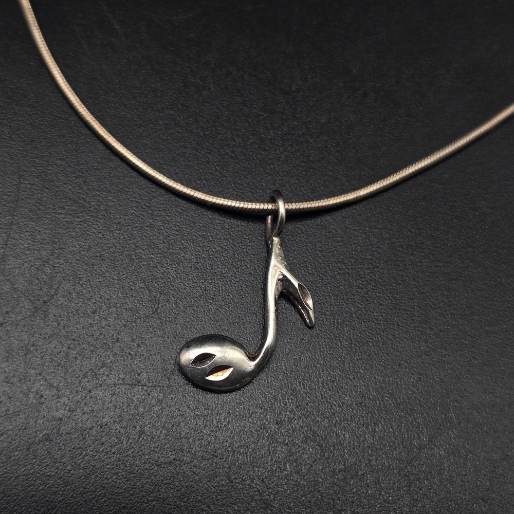 Sterling Silver Music Note Anklet 9.5 Inch